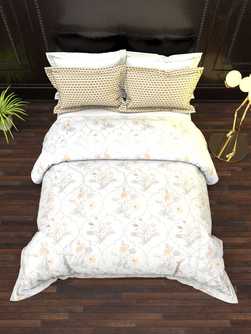 The White Moss DC London Double Bed 100% Cotton bedsheet with 2 pillow covers
